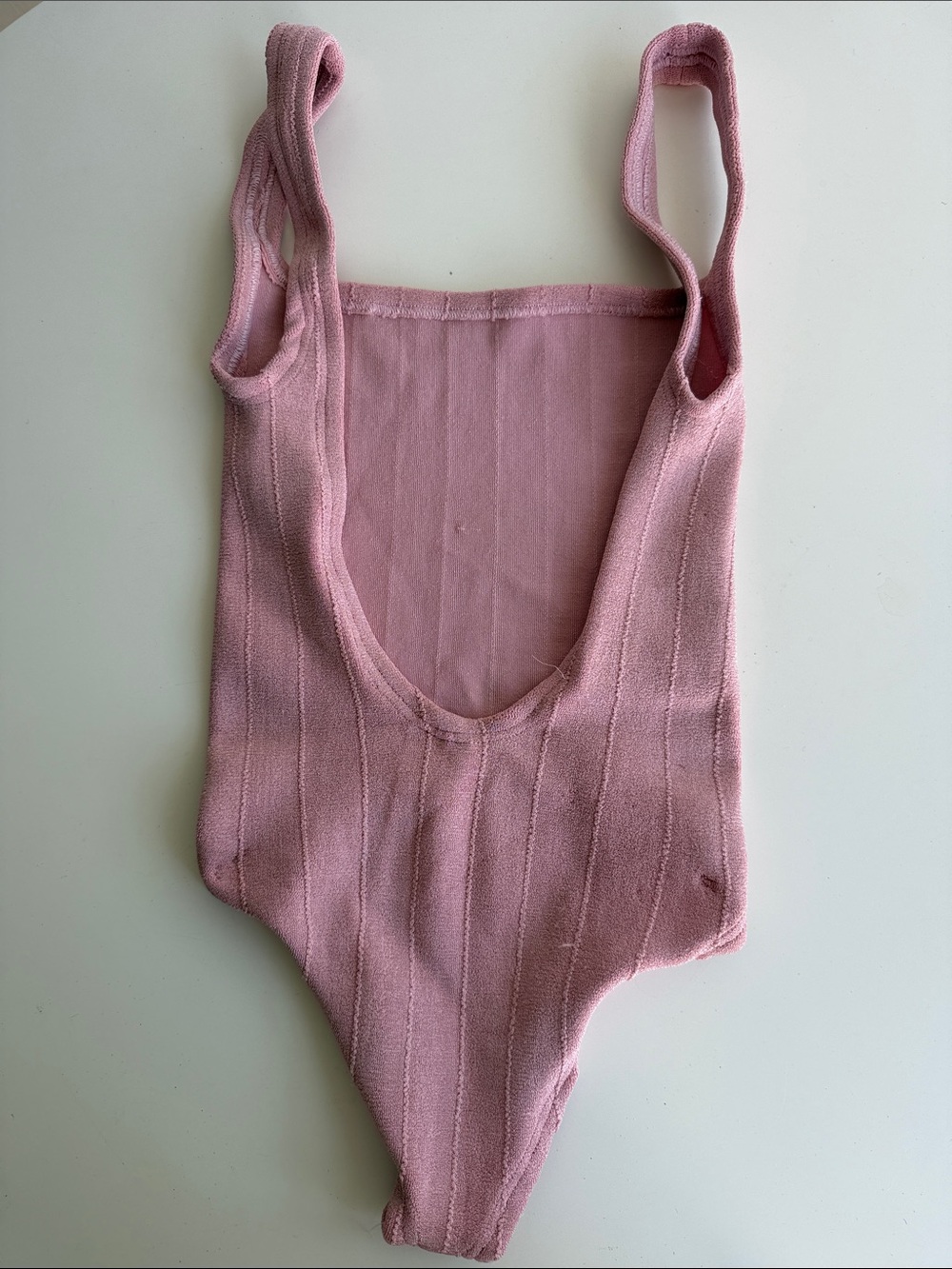 Hunza G Pink Ribbed One-Piece Swimsuit - Picture 3 of 4
